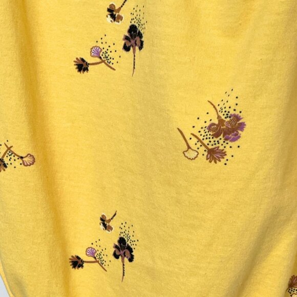 Free People Bodysuit Top Womens S Butter Yellow Milkmaid Babydoll Puff Sleeve - Picture 5 of 11